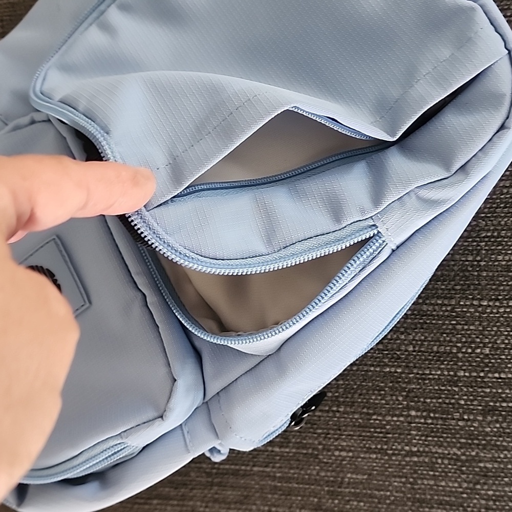 ADIDAS Utility Sling Bag Crossbody Purse Ash Blue Travel Athleisure Belt Street - Picture 9 of 12